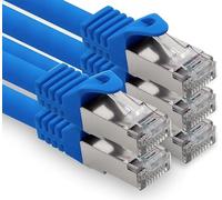 freiwerk 1,0 m - bleu - 5 pièces câble réseau CAT.7 câble de raccordement Ethernet Lan S-FTP LSZH PIMF 10GB s prise RJ45 Cat6a