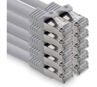 freiwerk 1,0 m - gris - 10 pièces câble réseau CAT.7 câble de raccordement Ethernet Lan S-FTP LSZH PIMF 10GB s prise RJ45 Cat6a