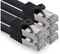 freiwerk 1,0 m - noir - 5 pièces câble réseau CAT.7 câble de raccordement Ethernet Lan S-FTP LSZH PIMF 10GB s prise RJ45 Cat6a