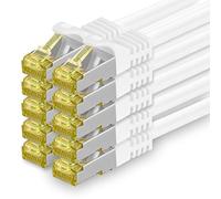 freiwerk 10x 2,0 M - Câble réseau CAT-7 Cat.7, Ethernet, Lan et câble patch RJ-45 SFTP 10GB/s - blanc
