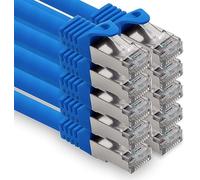 freiwerk 2,0 m - bleu - lot de 10 câbles réseau CAT.7 Câble patch Ethernet Lan S-FTP LSZH PIMF 10GB s prise RJ45 Cat6a