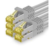 freiwerk 5x 2,0 M - Câble réseau CAT-7 Cat.7, Ethernet, Lan et câble patch RJ-45 SFTP 10GB/s - gris