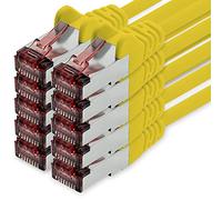 freiwerk Câble réseau Cat.6 1m jaune - 10 x câble Ethernet Lankabel Cat6 Câble réseau Lan Sftp Pimf patch cable 1000 Mbit s