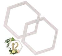 Freiwncr Étagères hexagonales, 2pcs 7, 9x6, 7 Pouces étagères flottantes hexagonales, pièce maîtresse en Bois géométrique, nid d'abeille décoratif pour décorations de Table de Mariage.