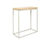 Console avec Plateau Rondins de Bois Piétement Métal Blanc - FREJ -