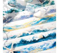 Frekyar Lot de 6 rouleaux de ruban adhésif Washi en PET sur le thème de l'océan, accessoires de scrapbooking, bullet journal, mobile, ordinateur portable, tasse à eau, bricolage (Dream Sea)