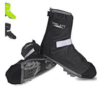 Frelaxy Surchaussures de vélo imperméables - Protection contre la pluie pour chaussures, guêtres de vélo - Surchaussures de pluie avec bandes réfléchissantes - Pointe de semelle renforcée et fermeture