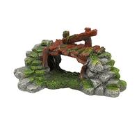 FRELEAN Aquarium Bridge Decor | Hand - Painted Synthetic Fish Tank Decoration | Safe for Freshwater/Saltwater/Turtle Containers | Space - Saving 7.1x3.9x3.5in Underwater Landscape