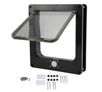 FRELEAN Auto Close Cat Door for Interior Doors | Sturdy ABS Pet Door with Window Closure | Easy Access Design for Cats/Small Pets | Screw Installation Kit Included (XL)