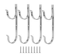 FRELEAN Crochet en Alliage en Aluminium 4pcs | Cintre de Serviette Solide pour Piscine/Salle de Bain/Gymnase | Organisateur de vêtements Non corrosifs avec vis | 21,5 x 8 cm d'argent