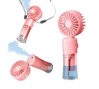 Frelisiy Ventilateur brumisateur portable multifonction pour mini ventilateur portable 1500 mAh 4 vitesses réglables, convient pour les femmes, la maison, le bureau, les voyages (rose)