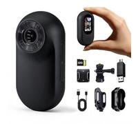 Frelisty Camera Portable Miniature, Caméra POV Magnétique Léger 26g, Mini Caméra Sport 1080P, Fixation Magnétique et Clip Rotatif 360°, 32GB Incluse, pour Vélo, Casque Moto et Sport(Noir)