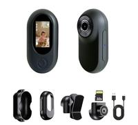 Frelisty Camera Portable Miniature, Caméra POV Magnétique Léger 26g, Mini Caméra Sport 1080P, Fixation Magnétique et Clip Rotatif 360°, 32GB Incluse, pour Vélo, Casque Moto et Sport(Noir)