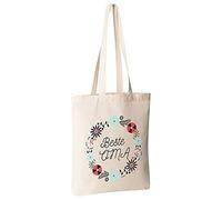 FremiBag Sac en tissu « Beste Mamie » - toile de jute imprimé avec une longue anse comme cadeau pour grand-mère, coton Meilleure cadeau, naturel, Taille unique, 38 X 42 CM
