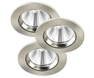 FREMONT 3-KIT spot encastré Métal et plastique Acier Brossé LED integrée 2700K - Nordlux 47580132