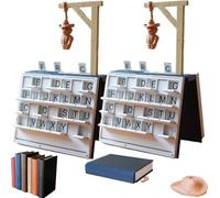 Frenaki Playbook'd - Jeu du Pendu, Jeu de société magnétique imprimé en 3D pour développer Son vocabulaire et Son orthographe, Jeu de Plateau Portable en Forme de Livre pour Adultes et familles (2pc)