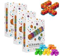 Frenaki Scrambled Dice Word Game - Jeu de société Familial Rapide pour 1 à 5 Joueurs | Enrichissement du vocabulaire éducatif avec 12 dés à Lettres | Exercice cérébral pour Les fêtes (3Pcs)
