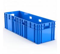 FRENAL Bac Gerbable 140L avec Poignées 120×40×34cm, Charge 40kg, Bleu | Caisse de transport plastique HDPP robuste aux normes Europe. Boîte de rangement idéale pour garage, étagères et déménagement