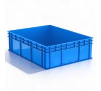 FRENAL Bac Gerbable 89L avec Poignées 80×60×23cm, Charge 40kg, Bleu | Caisse de transport plastique HDPP robuste aux normes Europe. Boîte de rangement idéale pour garage, étagères et déménagement