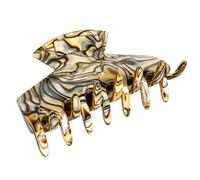 French Amie Chic Onyx Silver Grey Handmade Celluloid Medium 2 1/4 Inch Jaw Hair Claw Clip Clamp Clutcher by French Amie