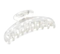 French Amie Contour Pearl White Pince à cheveux en cellulose 11,9 cm | Pince à griffes en acétate de cellulose faite à la main pour cheveux épais et bouclés, embrayage à ressort couvert pour