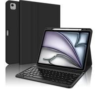 French AZERTY Keyboard Case for iPad Air 13 Inch (M3) 2025 - iPad Air 13 Inch Case with Pen Slot, Detachable Wireless Bluetooth Keyboard, Black