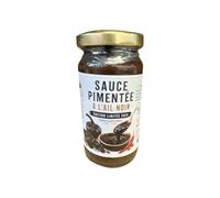 French Black Garlic - Sauce Pimentée à l’Ail Noir Français 180 g - Condiment Artisanal Umami pour Burgers, Viandes, Frites, Fromages, Marinades et Glaçages