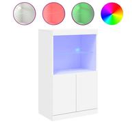 @FRENCH Buffet bahut - TOP VENTES - Commode Meuble de rangement avec lumières LED blanc 60,5 x 37 x 100cm - Armoire de Cuisine