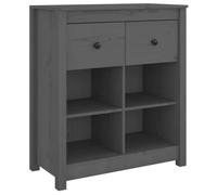 @FRENCH Buffet bahut - TOP VENTES - Commode Meuble de rangement Gris 70 x 35 x 80cm - Bois massif de pin - Armoire de Cuisine 43169