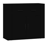@FRENCH Buffet bahut - TOP VENTES - Commode Meuble de rangement Noir 80 x 33 x 70cm - Bois d'ingénierie - Armoire de Cuisine 59207