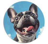 French BULLchien Casse-tête De 1000 Pièces Ronds pour Adultes Animaux DIY Unique Créatif Jeux De Défi Uniques 1000pcs (67.5x67.5cm)
