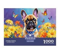 French BullChien Puzzle 1000 Pièces Adultes Enfants Animal Puzzles 1000 Pièces Jeu ÉduChatif Décor À La Maison 52x38cm/1000pcs