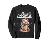 French Bulldog Christmas Lights Santa Hat Merry Xmas Dog Sweatshirt
