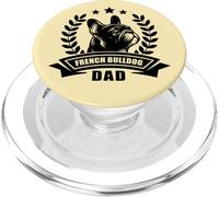French Bulldog Dad - Avec bannière et couronne d'épis sur la poitrine PopSockets PopGrip pour MagSafe