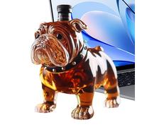 French Bulldog Decanter, Whiskey Liquor Bottle, 5.91 inches Decorative Large Capacity Alcohol Dispenser, Glass Dog-Shaped Decanter for Restaurants Home, Bar Shelf Display