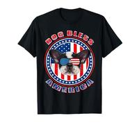 French Bulldog Dog Bless America Us Flag Sunglasses 4th July T-Shirt