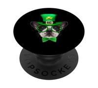 French Bulldog Dog Lucky Charm Shamrock St Patricks Day PopSockets PopGrip Adhésif