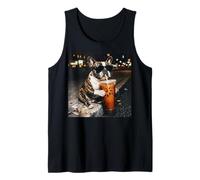 French Bulldog Drinking Coffee Smoking Cigarette Funny Meme Débardeur