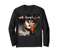 French Bulldog Drinking Coffee Smoking Cigarette Funny Meme Manche Longue