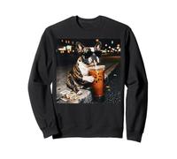 French Bulldog Drinking Coffee Smoking Cigarette Funny Meme Sweatshirt