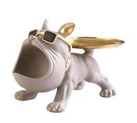 French Bulldog Key Bowl - Resin Dish Holder, Tabletop Figurine Ornament, Candy Storage Bowl, Decorative Accessory | Entryway Organizer, Office Desk Accent, Dining Room Decor, Cabinet Display, Pet