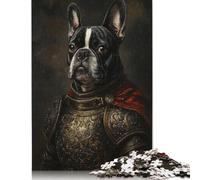 French Bulldog Knight Puzzle 1000 Pièces Educa Jouet en Bois Cadeau Unique De l'art De La Décoration Jeu Éducatif Challenge Toy pour Adultes Et Enfants À Partir De 12 Ans 1000pcs (38x26cm)