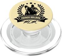 French Bulldog Mom - avec bannière et couronne d'épis PopSockets PopGrip pour MagSafe