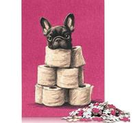 French Bulldog on Toilet Paper Tower Bathroom Decor Puzzle 1000 Pièces Educa Jouet en Bois Divertissement Créatif De l'art De La Décoration Jeu Éducatif Challenge Toy Adultes & Enfants des 14 Ans 30