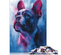 French Bulldog Portrait Puzzle 1000 Pièces Educa Jouet en Bois Divertissement Créatif Décoration Intérieure Jeu Éducatif Challenge Toy Adultes Et Enfants À Partir De 14 Ans 1000pcs (75x50cm)
