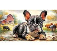 French-Bulldog Puzzle 1000 pièces Papier recyclé Idée Cadeau Parfaite Jeu Stimulant pour Relaxation, créativité et Cadeaux pour Adultes 70x50/1000 pièces