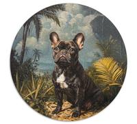 French Bulldog Puzzles 1000 Pieces Cadeau Unique Jeu Éducatif Challenge Toy À De Qualité Supérieure Peinture Art pour Adultes Et Enfants 1000pcs (67.5x67.5cm)