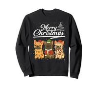 French Bulldog Reindeer Elf Santa Hat Merry Christmas Pajama Sweatshirt