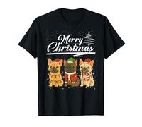 French Bulldog Reindeer Elf Santa Hat Merry Christmas Pajama T-Shirt
