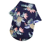 French Bulldog Shirt, T - Shirt pour Chien Petit Mâle, Vêtement Décontracté Plage à Boutons pour Extérieur, Tissu en Polyester Confortable avec Impression Unique pour Chiens de Tai (Bleu Marine XL)